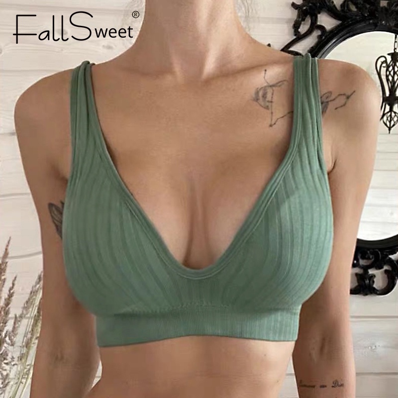 Áo ngực thể thao FallSweet không đường may cổ chữ v lưng đẹp gợi cảm cho nữ
