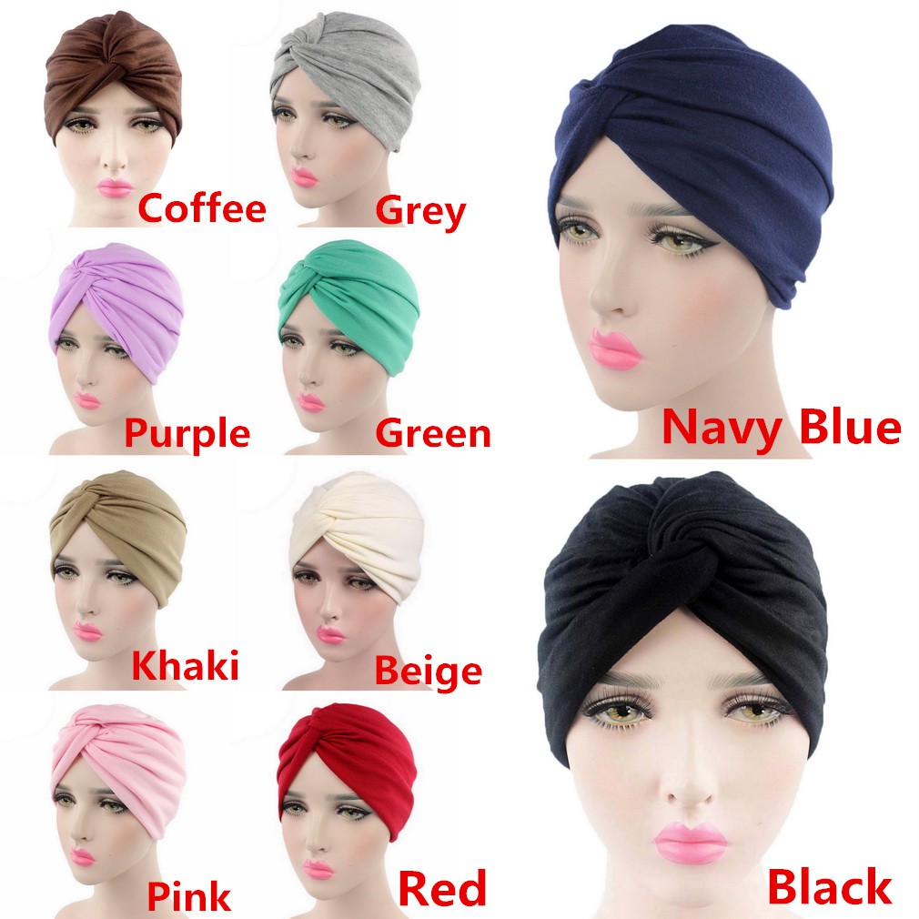 Cotton Cross Indian Beanie Cap Chemo Hat Khăn xếp ngủ cho bệnh nhân ung thư