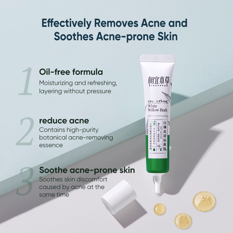 Ảnh INOHERB Gel Hỗ trợ giảm mụn Chiết Xuất Liễu Tự Nhiên  White Willow Bark Anti-acne Gel 25g 3