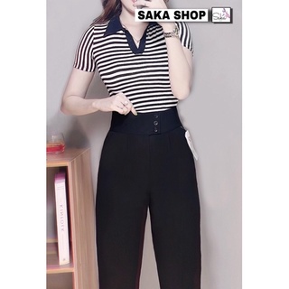 Quần tây nữ công sở dáng baggy 3 nút gài thiết kế đep vải dày dặn