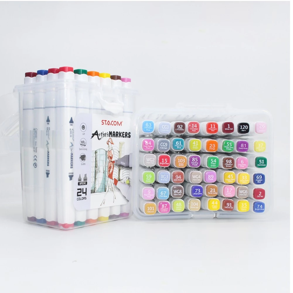 [Xả kho] Bút lông màu Marker 2 đầu cao cấp Stacom12, 24, 36, 48 màu
