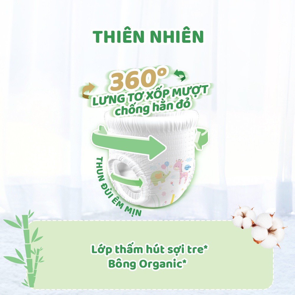 Tã Bỉm Molfix Thiên nhiên Ultra Cộng Miếng quần / dán đủ size NB74/S88/M82/L76/XL70/XXL64