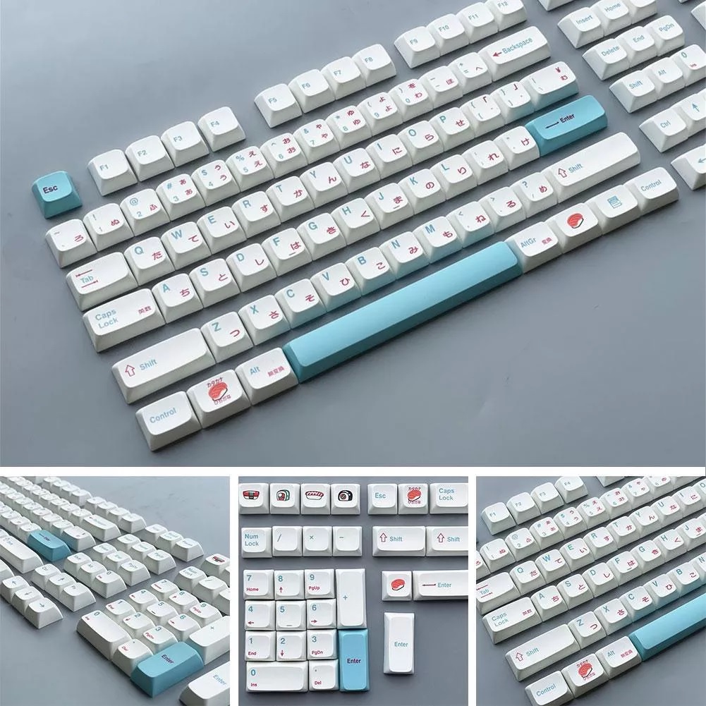 Bộ keycap XDA PBT SuShi 129 nút in Dye-Sub Font chữ to ( hỗ trợ layout ...