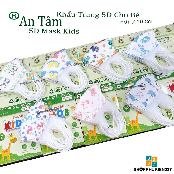 Set 50 Cái Khẩu Trang 5D Cho Bé Kháng Khuẩn Hàng Chính Hãng An Tâm Biden Yoki Trẻ Em