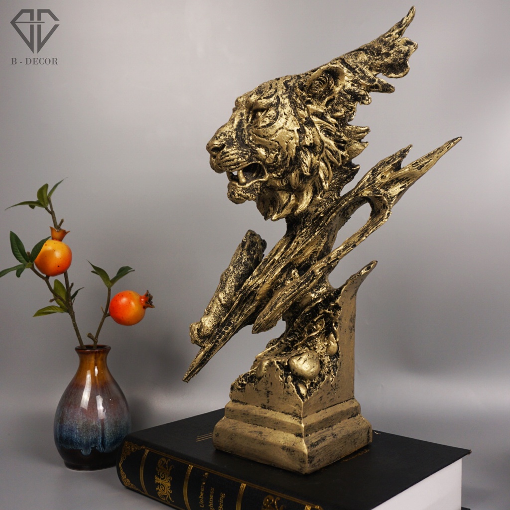 [ ảnh thật] Tượng Hổ Uy Quyền Decor trang trí phòng khách, quà tặng, trang trí bàn làm việc