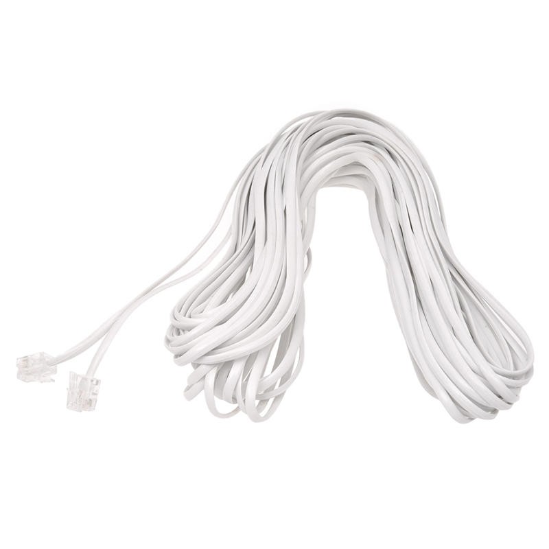Trắng Nam 6P2C RJ11 Cắm Điện Thoại Fax em Line Cable, 14M Cho Điện Thoại Cố Định
