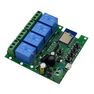 Tuya Smart Wifi Motor Switch ule RF 433 Radio Remote Control 4CH Inching Relay for Alexa Google Home, 4CH