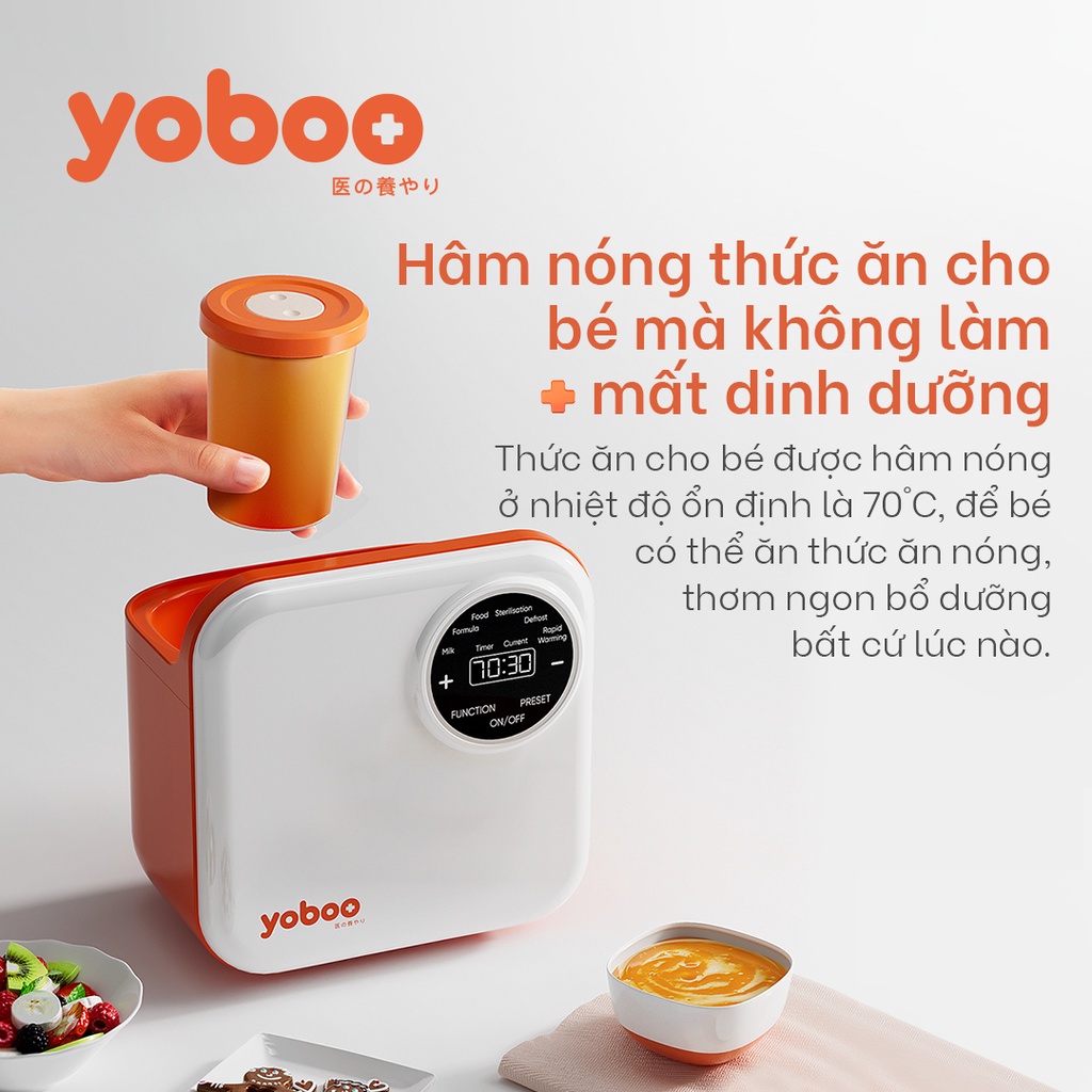 Mô tả Máy hâm nóng sữa đôi điện tử Yoboo YB-0042 có 6 chức năng, điều khiển cảm ứng, hẹn giờ trước - Hàng chính hãng - 7