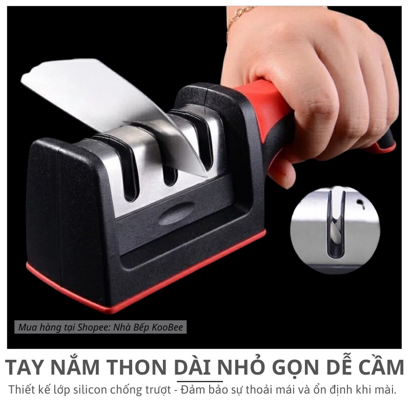 Dụng Cụ Mài Dao Kéo 3 Rãnh Tay Cầm Chống Trượt – Đồ Mài Dao Sắc Bén Nhanh Chóng & Hiệu Quả | NB53