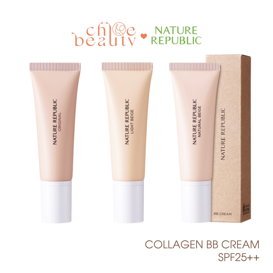 [Mã BMLTA35 giảm đến 35K đơn 99K] Kem BB trang điểm NATURE REPUBLIC Nature Origin Collagen BB Cream SPF25++ 45g