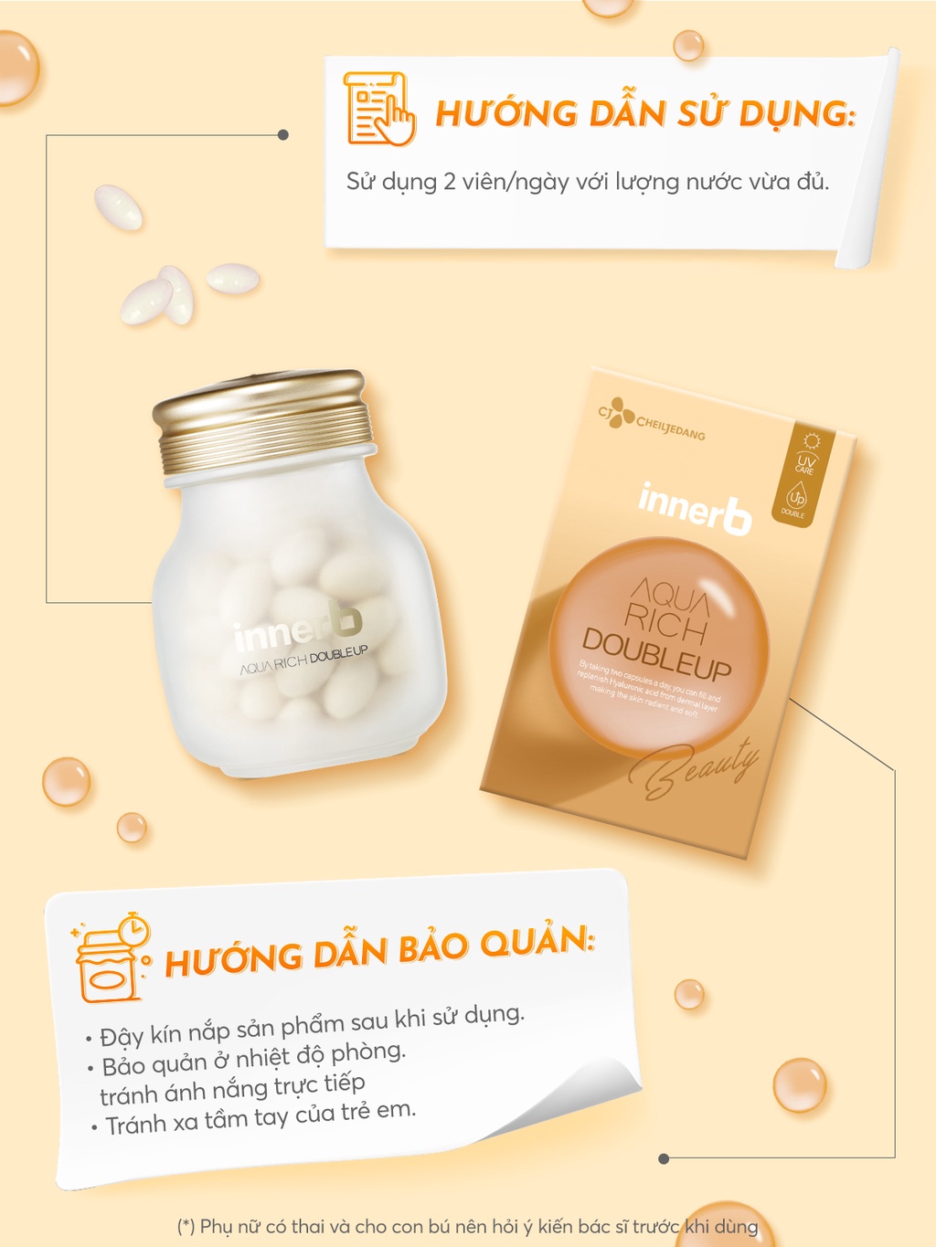 Mô tả Combo giữ ẩm da sáng mịn InnerB Aqua Rich DoubleUp & 4 hộp Collagen InnerB Glowshot - 11