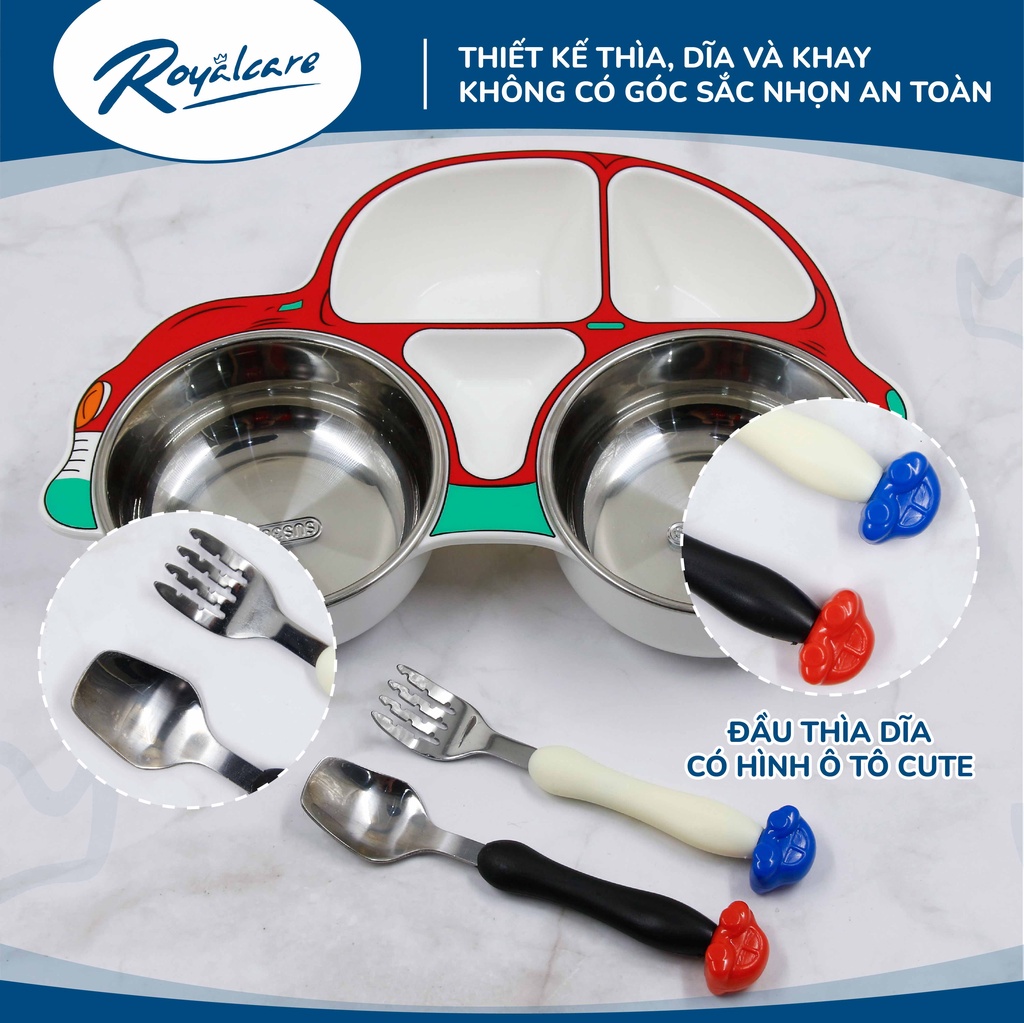 Mô tả Khay ăn dặm cho bé bằng Inox cao cấp Royalcare phù hợp ăn BLW, ăn dặm kiểu Nhật và truyền thống - 4