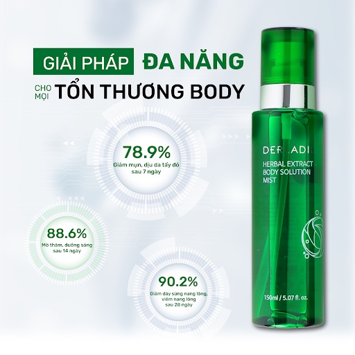 Ảnh Bộ Đôi Giảm Mụn, Mờ Thâm Body Derladie Herbal Extract Body 150Ml, Xà Phòng Derladie Body Cleansing Bar 50g 1