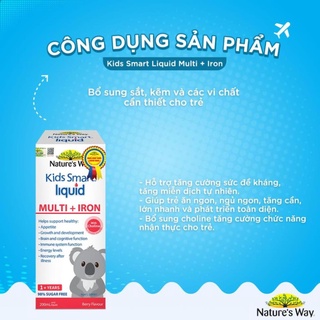 Siro Uống Nature's Way Kids Smart Liquid Multi + Iron Hỗ Trợ Nâng Cao Sức Đề Kháng Cho Trẻ 200ml