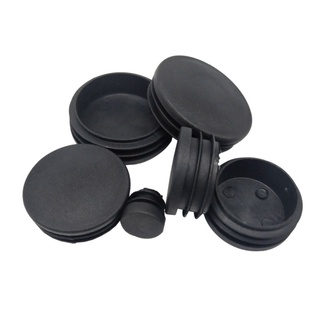 4 Đen Tròn Nhựa Trống Cuối Nắp Ống Ống Chèn Cắm Bung Chèn Nút Chặn 10mm-58mm