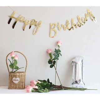 DÂY CHỮ HAPPY BIRTHDAY ÉP KIM CAO CẤP TRANG TRÍ SINH NHẬT