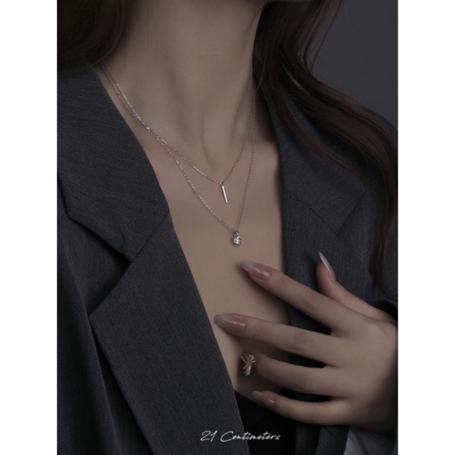 Ảnh Dây chuyền bạc Double Diamond, Dây chuyền Tiệm bạc 21Centimeters 4