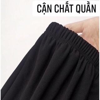 Quần Ống Suông Cạp Chun, Quần Ống Rộng Nữ Màu Đen Ulzzang