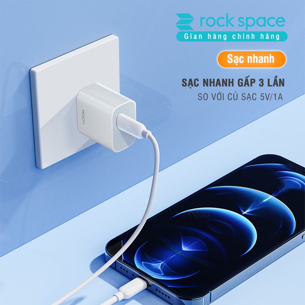 Mô tả Củ sạc nhanh iPhone PD 20W Rockspace T18 Bảo hành 12 tháng lỗi 1 đổi 1 - 8