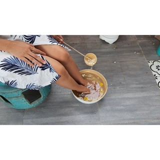 chậu+ gáo múc nước bằng tre chuyên dùng cho spa ,kích thước 30*12cm