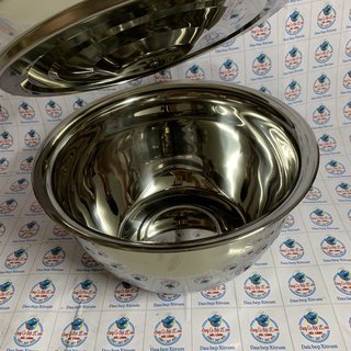 Âu tròn inox có nắp đậy size 26cm, thố inox cỡ to có nắp thích hợp sử dụng chia cơm chia canh, đựng đồ ăn và làm âu dầăn