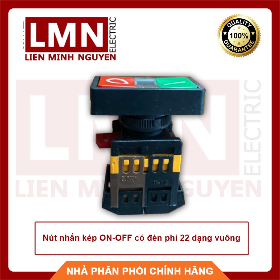 Nút nhấn kép ON-OFF có đèn phi 22 dạng vuông, nhấn nhả | Shopee Việt Nam