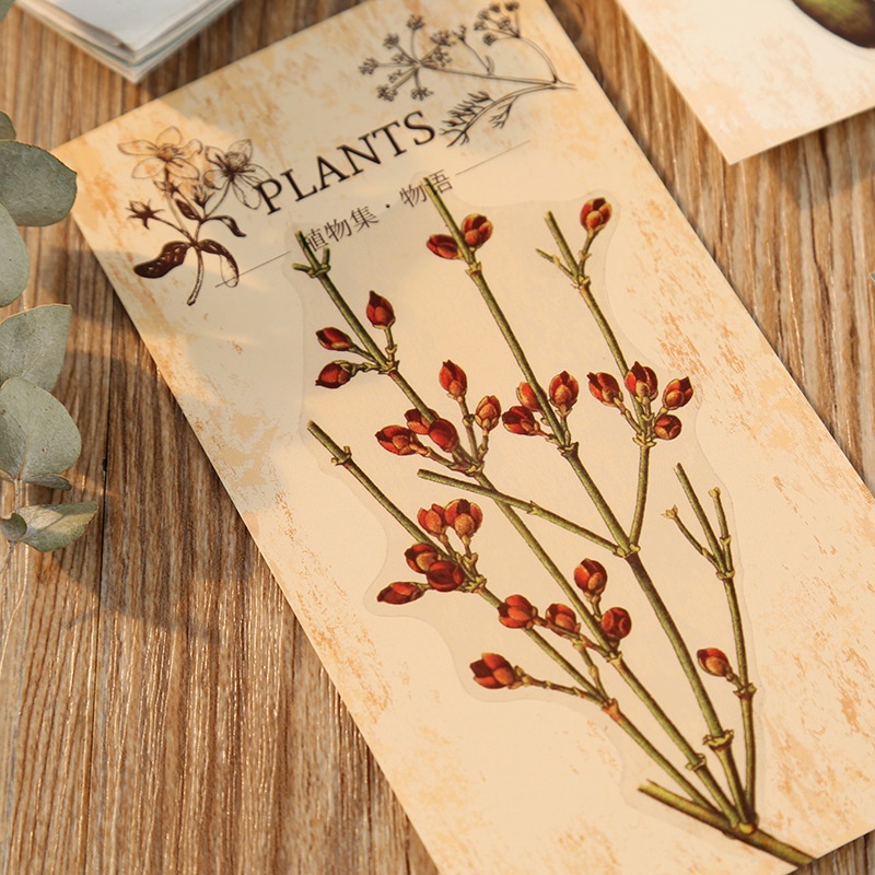 Sticker trong suốt vintage dán set 40 nhãn dán retro HD27-K72 DIY Crafts, Scrapbook, Bullet Journal, Diary, Planner