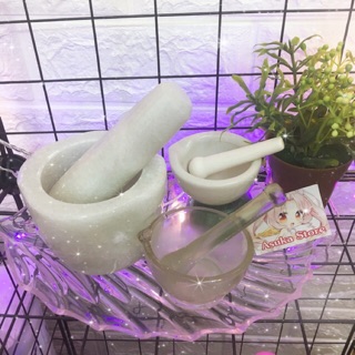 Bộ Cối Chày Thuỷ Tinh_ Cối Chày Đá_ Dụng Cụ