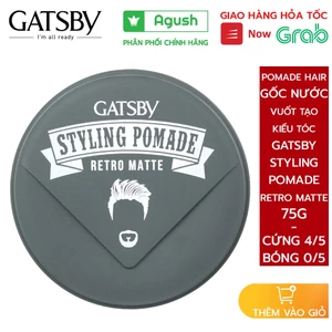 Pomade gốc nước vuốt tóc khô chính hãng Gatsby Styling Pomade Wax Water Based Retro Matte 75g tạo kiểu không bóng giá rẻ