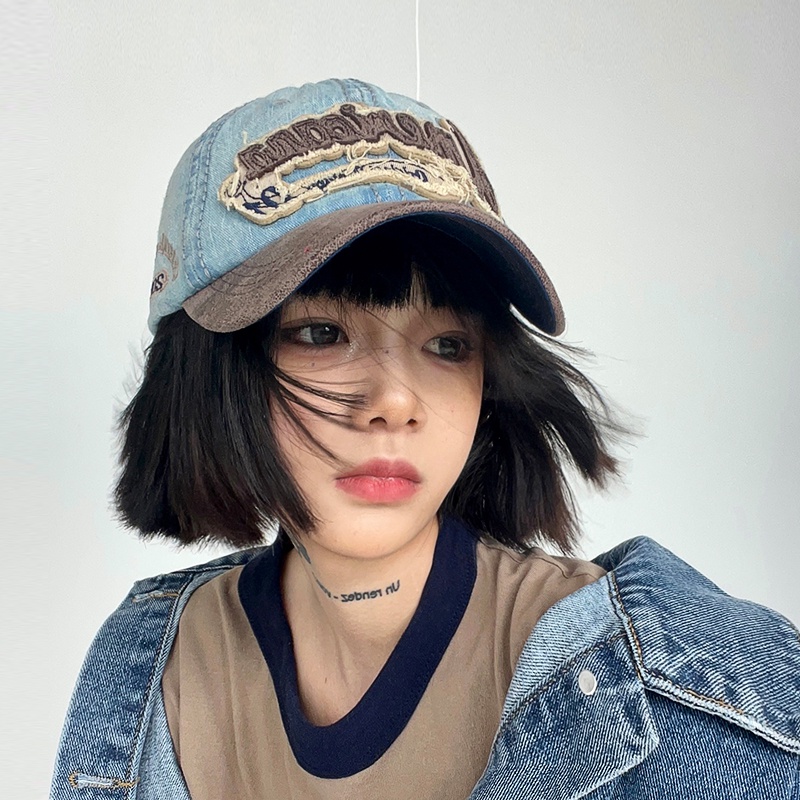 Mũ Lưỡi Trai Cao Bồi Thêu Chữ Phong Cách Vintage Mỹ