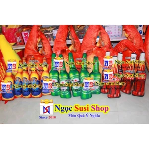 Gối Ôm Chai Bia 3D Nhồi Bông Size 50cm Siêu Mịn - GẤU BÔNG CHAI BIA