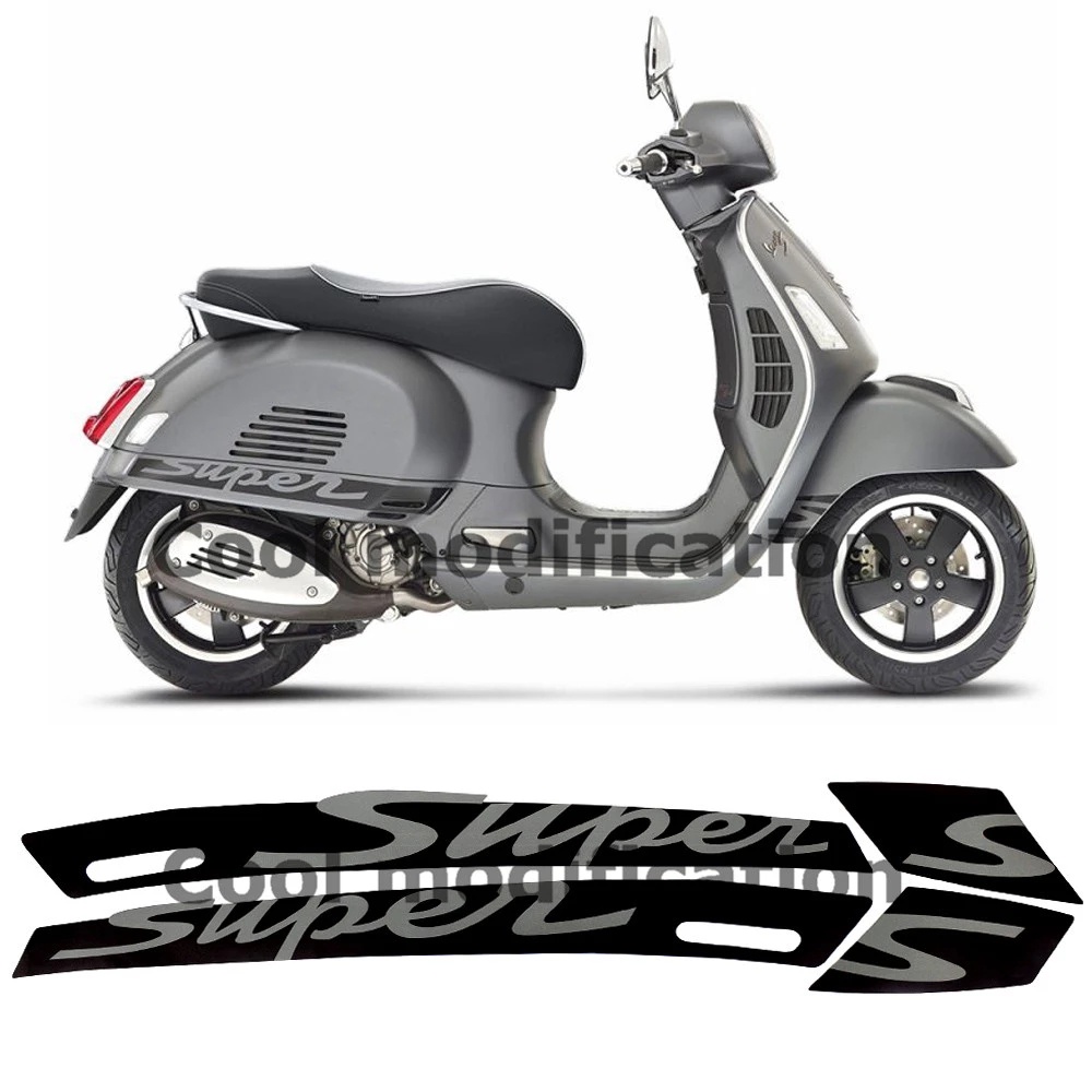 Thân Xe Máy "Siêu" Dán Dành Cho Xe Vespa GTS 300 GTS300 Siêu Thể Thao Bên Bộ Ốp Lưng Đồ Họa Decal Chống Thấm Nước Sửa Đổi Miếng Dán