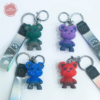 Móc Chìa Khoá Hình Gấu Màu Sắc Cá Tính, Móc Khoá Keychain Hình Gấu Dễ Thương