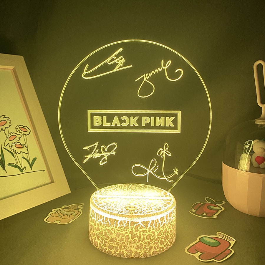 Đèn Ngủ Led 3D Hình Nhóm Nhạc Kpop Blackpink Màu Hồng Đen | Shopee Việt Nam