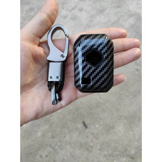 Ốp chìa khóa, bao, bọc khóa carbon xe Suzuki XL7 tặng kèm móc khóa sang trọng