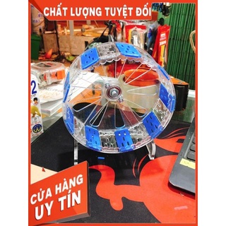 Wheel silent mica 14cm cho hamster, xanh mix trong suốt