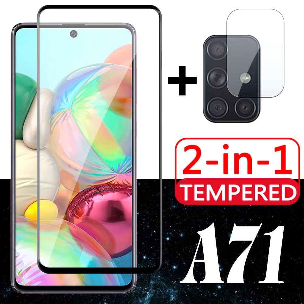 2in1 Samsung Galaxy A42 A71 A51 S20 Plus S20 Ultra Note 10 Lite S10 Lite A50 A30S A20 A30 A50s A70 A11 A21 A41 A70E Kính Bảo Vệ Và Ống Kính Máy Ảnh Bảo Vệ Màn Hình Kính Cường Lực Phim HD