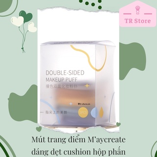 Mút trang điểm M’aycreate dáng dẹt cushion hộp phấn