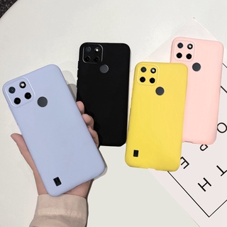 Ốp điện thoại mềm màu trơn đơn giản thời trang cho Oppo Realme C21Y 6.5 Inch