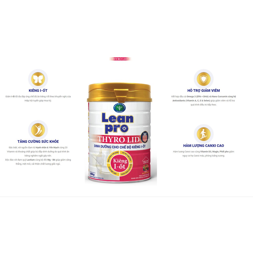 LEANPRO THYRO LID 400G -900G ( Sữa dành cho bệnh nhân kiêng I ốt)