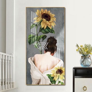 Tranh Treo Tường Cô Gái Nghệ Thuật - Tranh Nghệ Thuật Treo Phòng Khách Laminate Tráng Gương