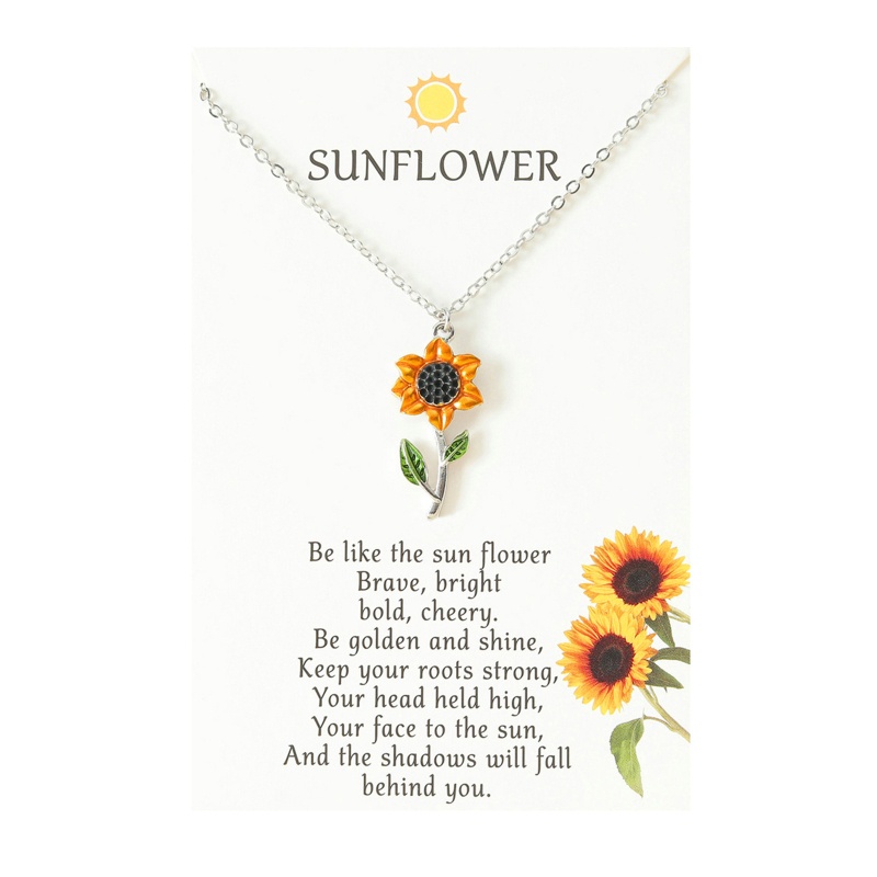 Jenniferab Nữ Mặt Dây Chuyền Hướng Dương Vòng Cổ Xương Đòn Dây Chuyền Áo Len Dễ Thương Vòng Cổ Thả Dầu Hoa Cúc Vòng Cổ Hàng Ngày