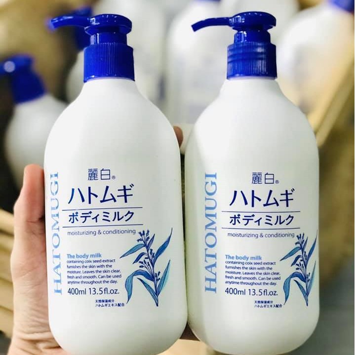 Dưỡng thể trắng da Hatomugi ban đêm 400ml The Body Milk Nhật Bản
