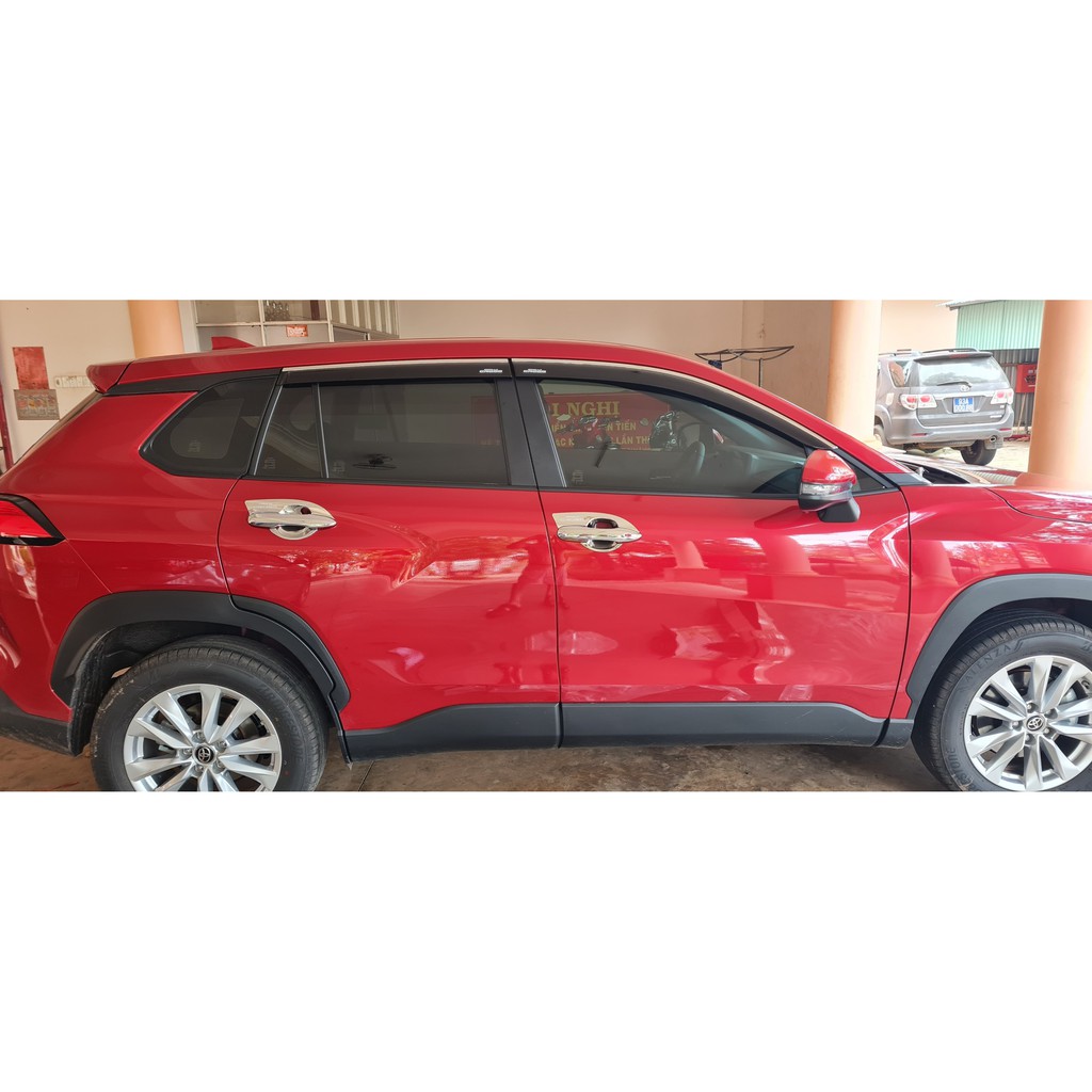 Vè che mưa xe Toyota Corolla CROSS 2020 - 2021 - 2022- 2023-2024 viền chỉ INOX cao cấp
