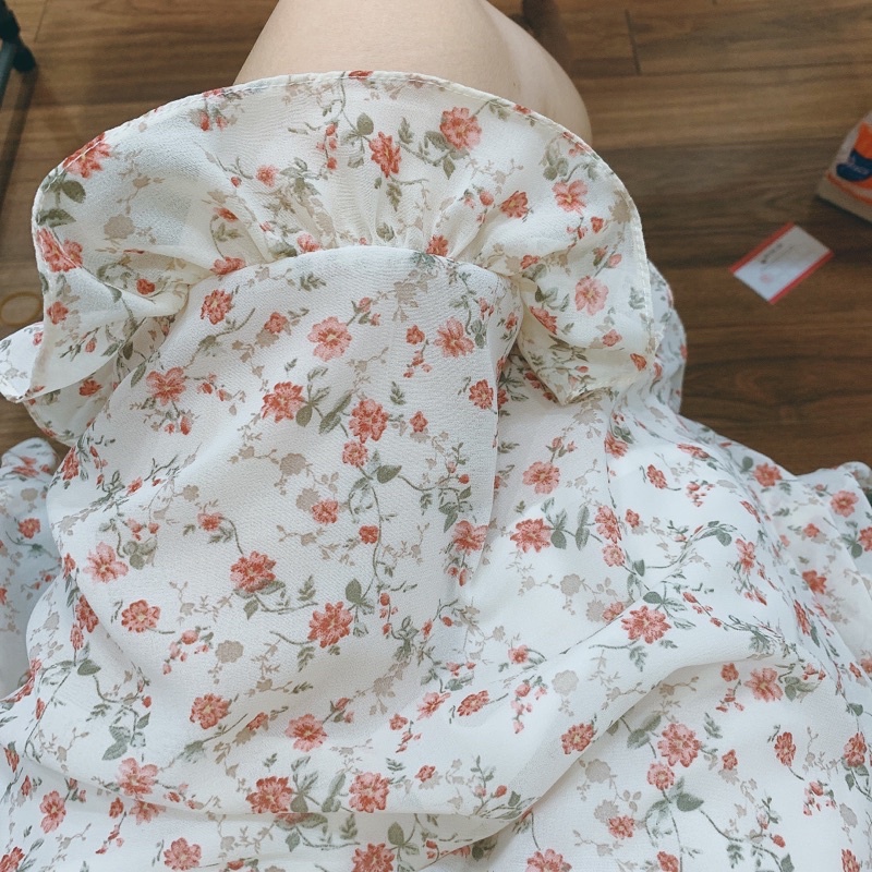 Váy hoa nhí,váy cổ vuông Vintage (hàng sẵn/ảnh thật) (1)