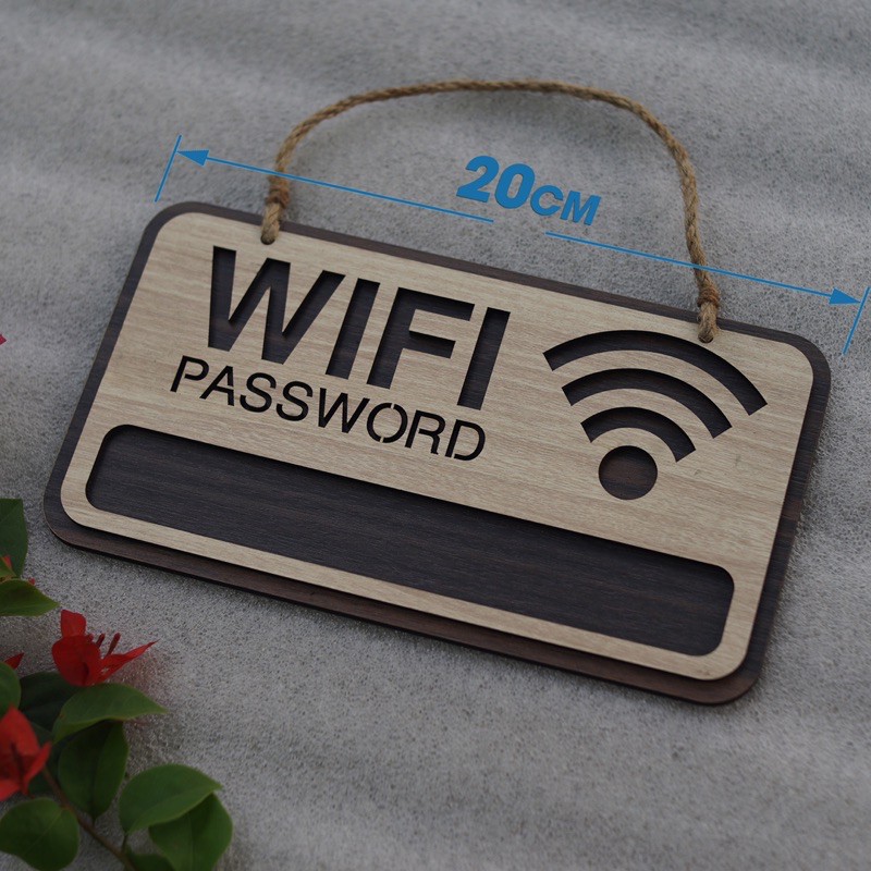 Bảng Gỗ Decor Quán Free Wifi trang trí cao cấp hiện đại