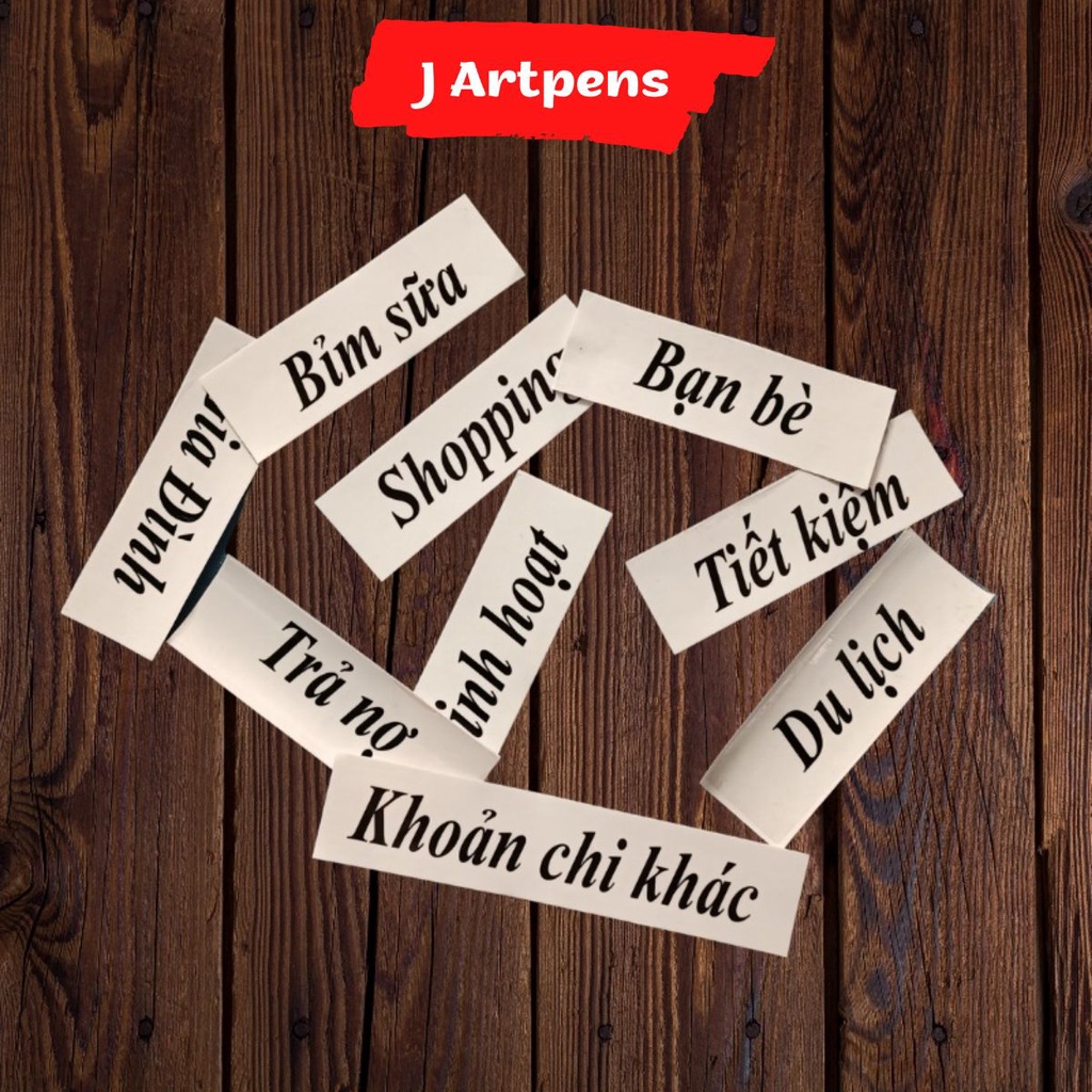Tem chữ Decal Trong Suốt Làm Sổ Tiết Kiệm Dán Túi Zip Bìa Sổ Còng Đề ...