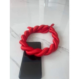 Mấn xoắn đôi trơn vải phi bóng, mấn đội đầu áo dài, mấn cách tân, phụ kiện thời trang, phụ kiện cưới