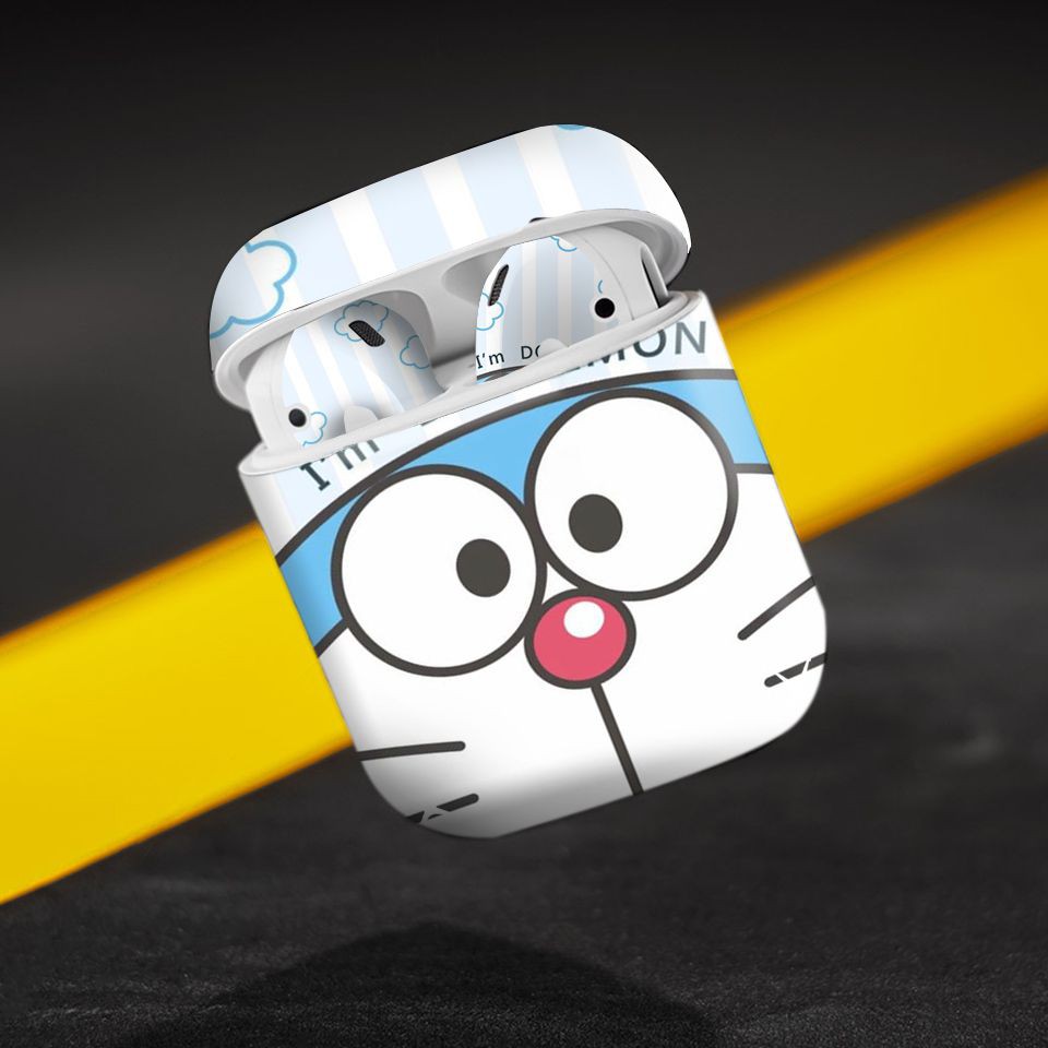 Miếng dán skin cho AirPods in hình Doremon - Dor019 (AirPods 1, 2, 3, Pro, i12)
