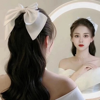 Kẹp tóc hình nơ Satin màu trắng thanh lịch thời trang cho cô dâu